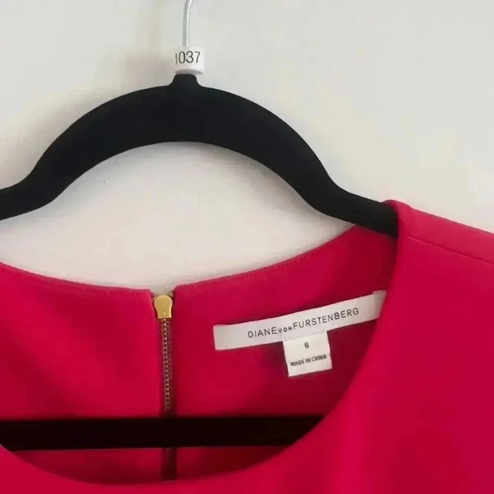 Diane Von Furstenberg “Carpreena” Mini Dress – Pink – Size 6 - Image 5