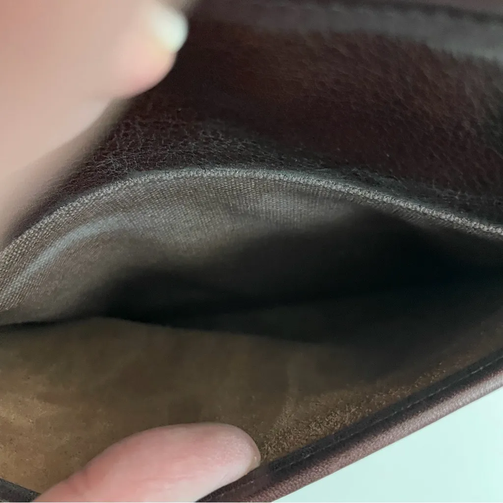 Vintage Brighton Purse Bucket Bag Leather Embroidered Flower Beaded Brown Silver - Image 10