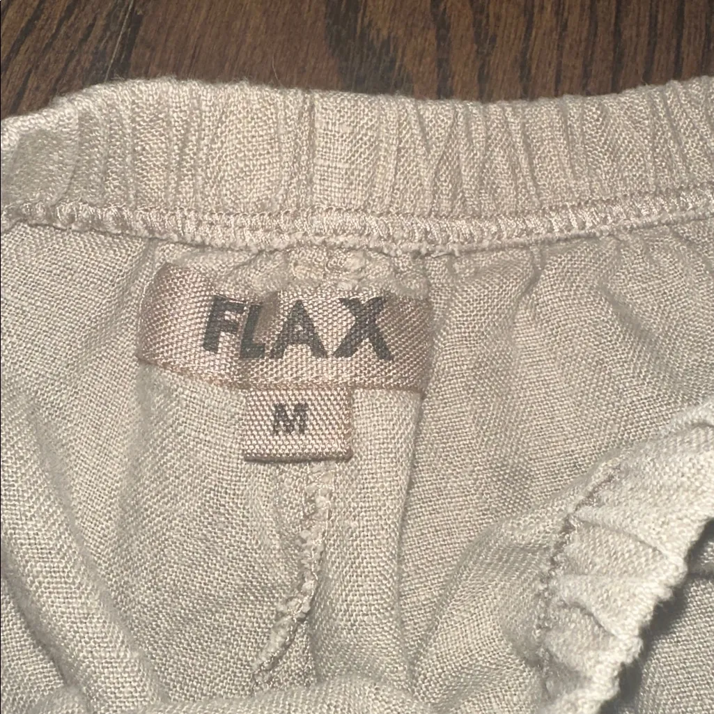 Flax Natural Linen Pants size medium with pockets - Image 3