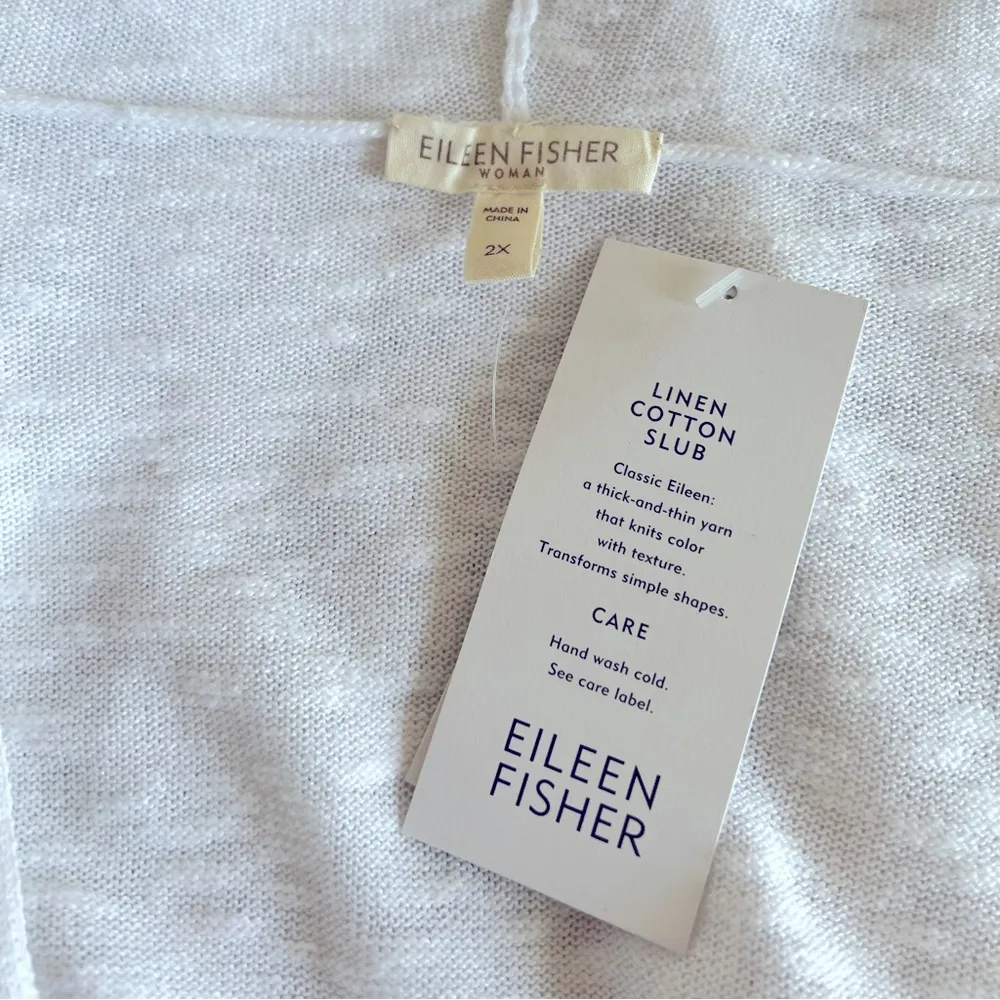 Organic Linen Cotton Slub Deep V-neck Tunic Sweater with Hood - Image 5