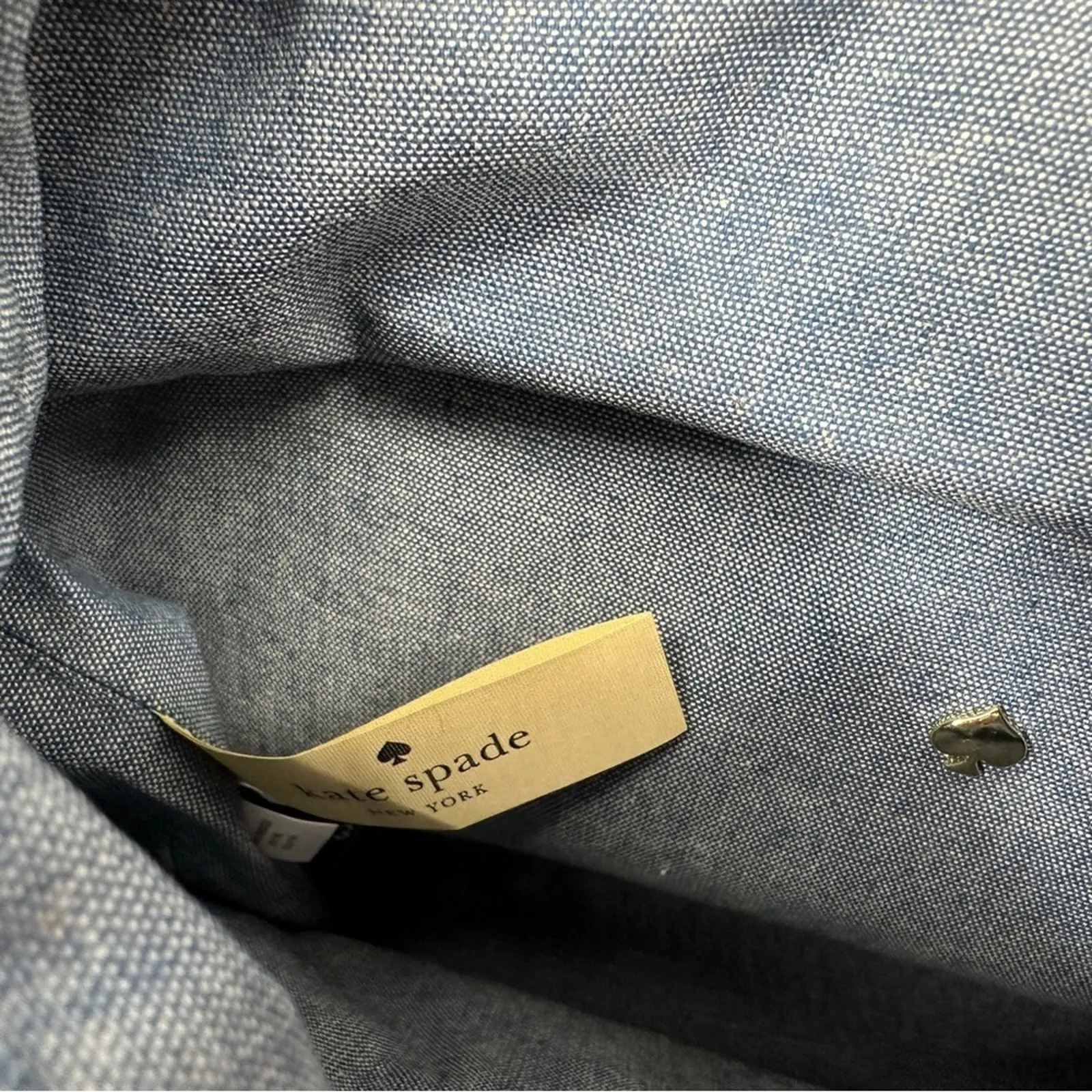 Kate Spade California Dreaming Pippa Blue Denim Palm Tree Bucket Bag NEW RARE‎ - Image 10