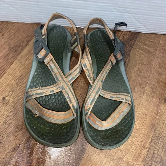 Chaco Women’s Sandals Orange Grey Outdoor Shoes Walk Size W6 - Image 2