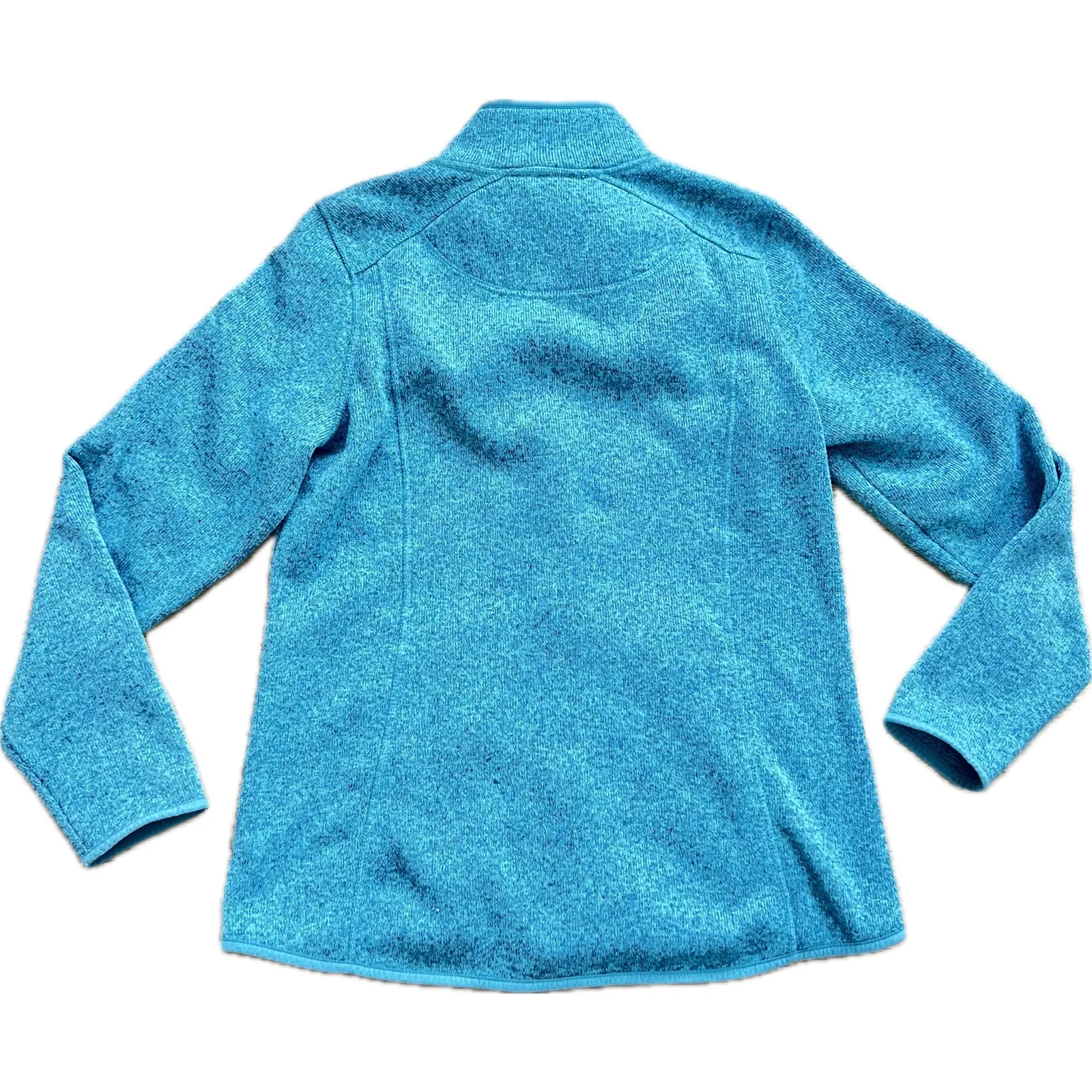 L.L.Bean Teal Blue Fleece Full Zip Women's Sweater Long Sleeve Cozy Warm Knit M Size M - Image 4