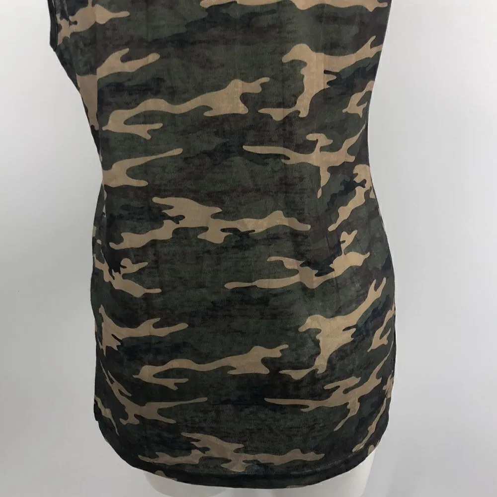 Lucky and Blessed sleeveless green camo hi lo tank - Image 6