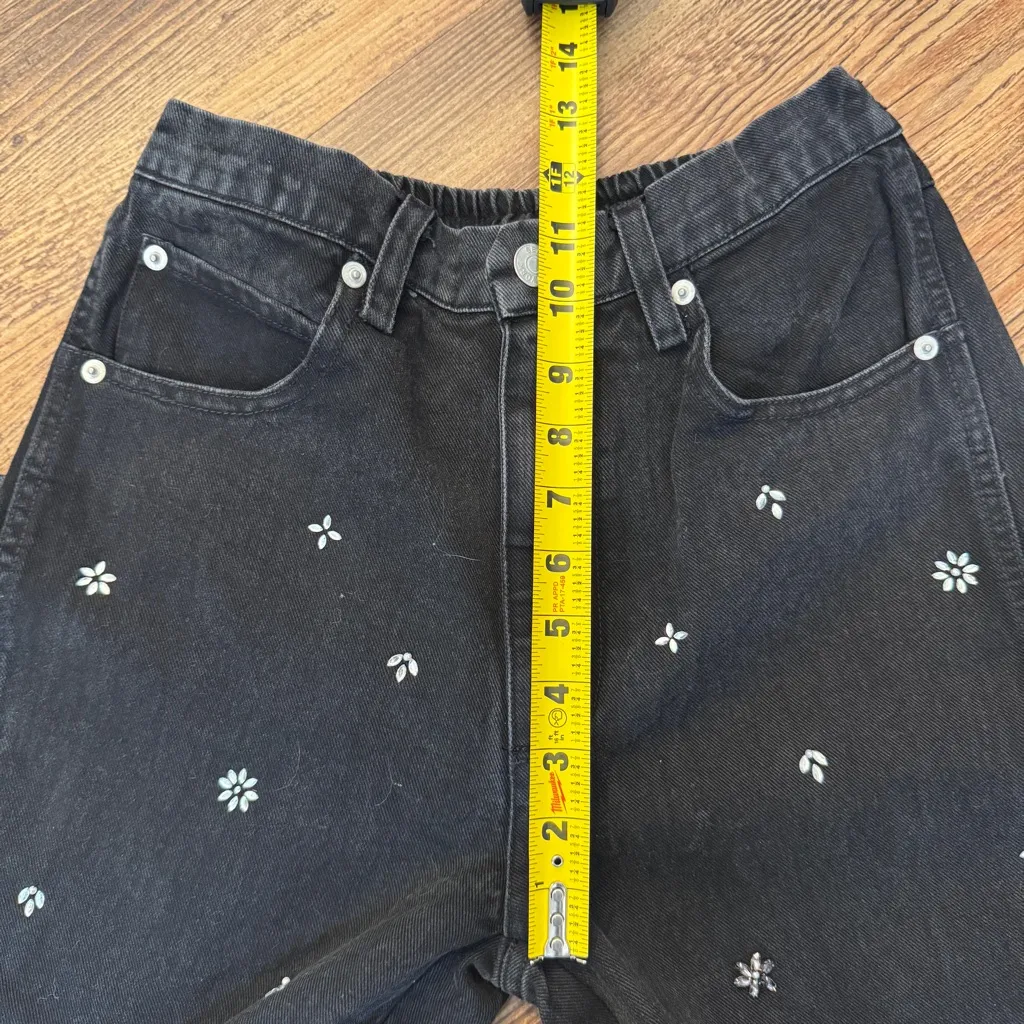 NWT Sea New York Bala Beaded Wide Leg Denim Jeans size 2 NEW Black - Image 15