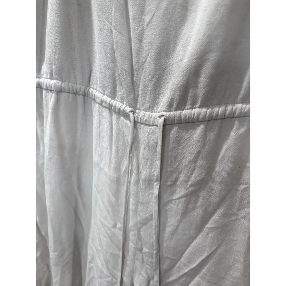 URBAN OUTFITTERS Women's Silence + Noise Square Neck Linen Jumpsuit Sz S - Image 4