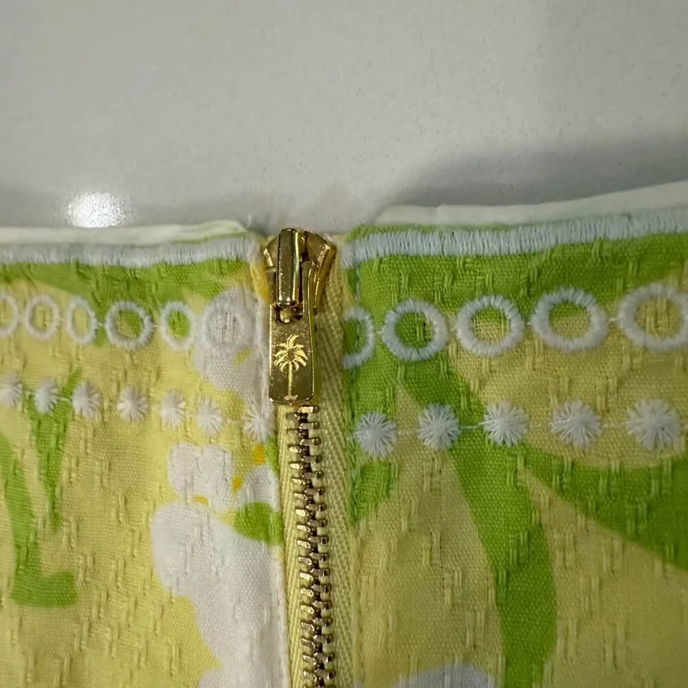 Lilly Pulitzer Jubilee Floral Cap Sleeve V-Neck Midi Shift Dress Womens 4 Yellow - Image 7