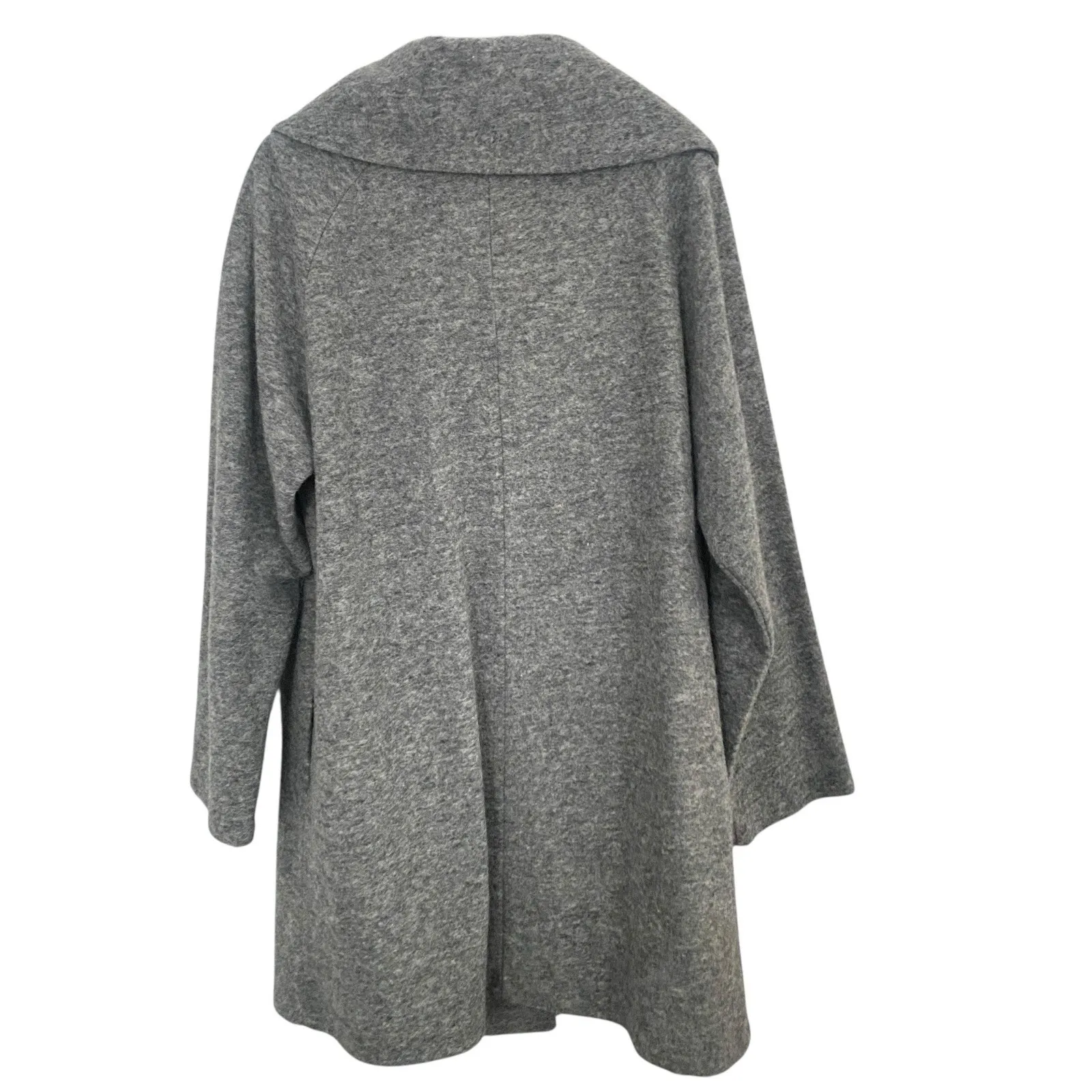 The Savile Row Co London Pea Coat Womens XL Gray Wool Peter Pan Collar Luxury - Image 3