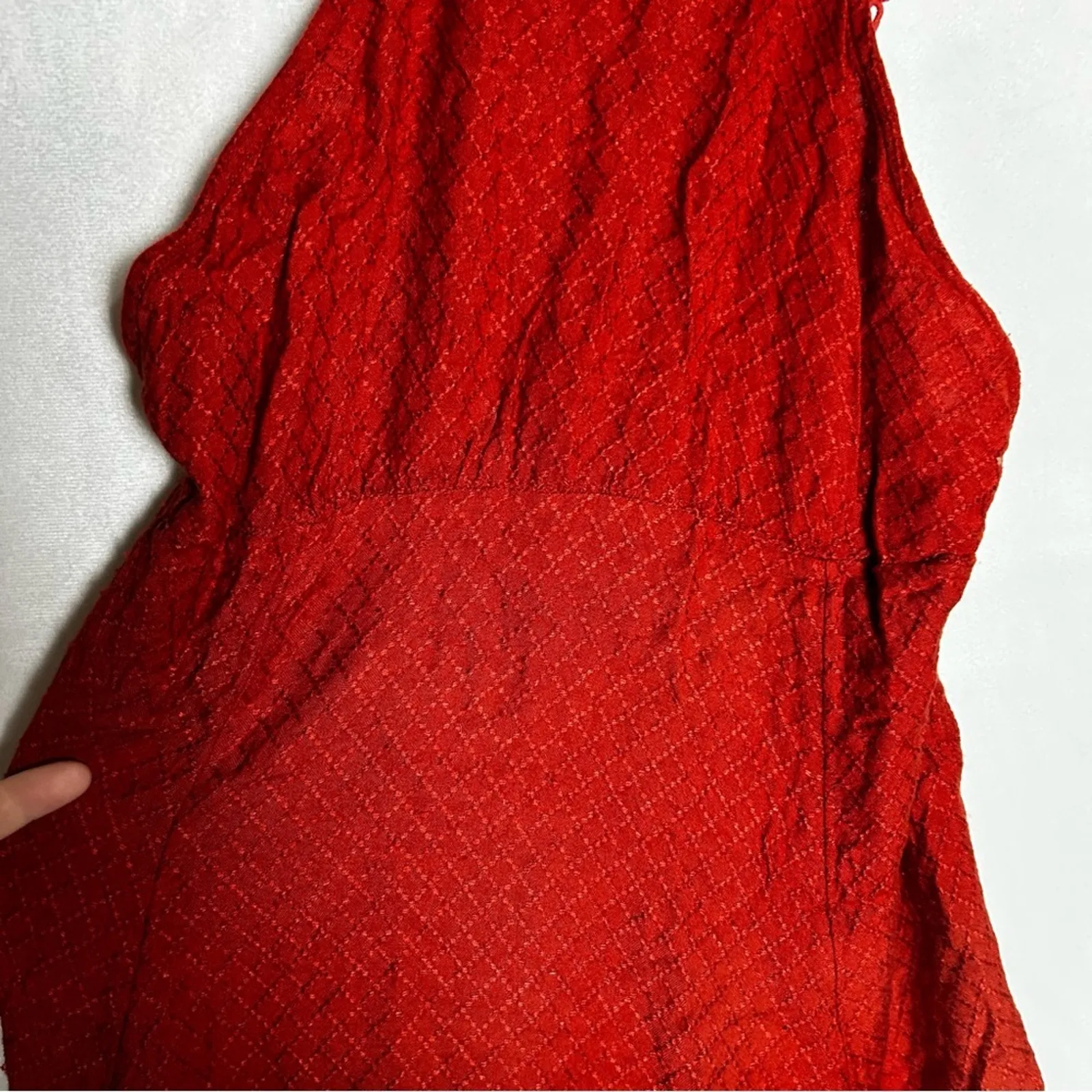 Free People Burnt Red Spagh Strap Tank Tunic Shirt Super Mini Dress Size Small - Image 4