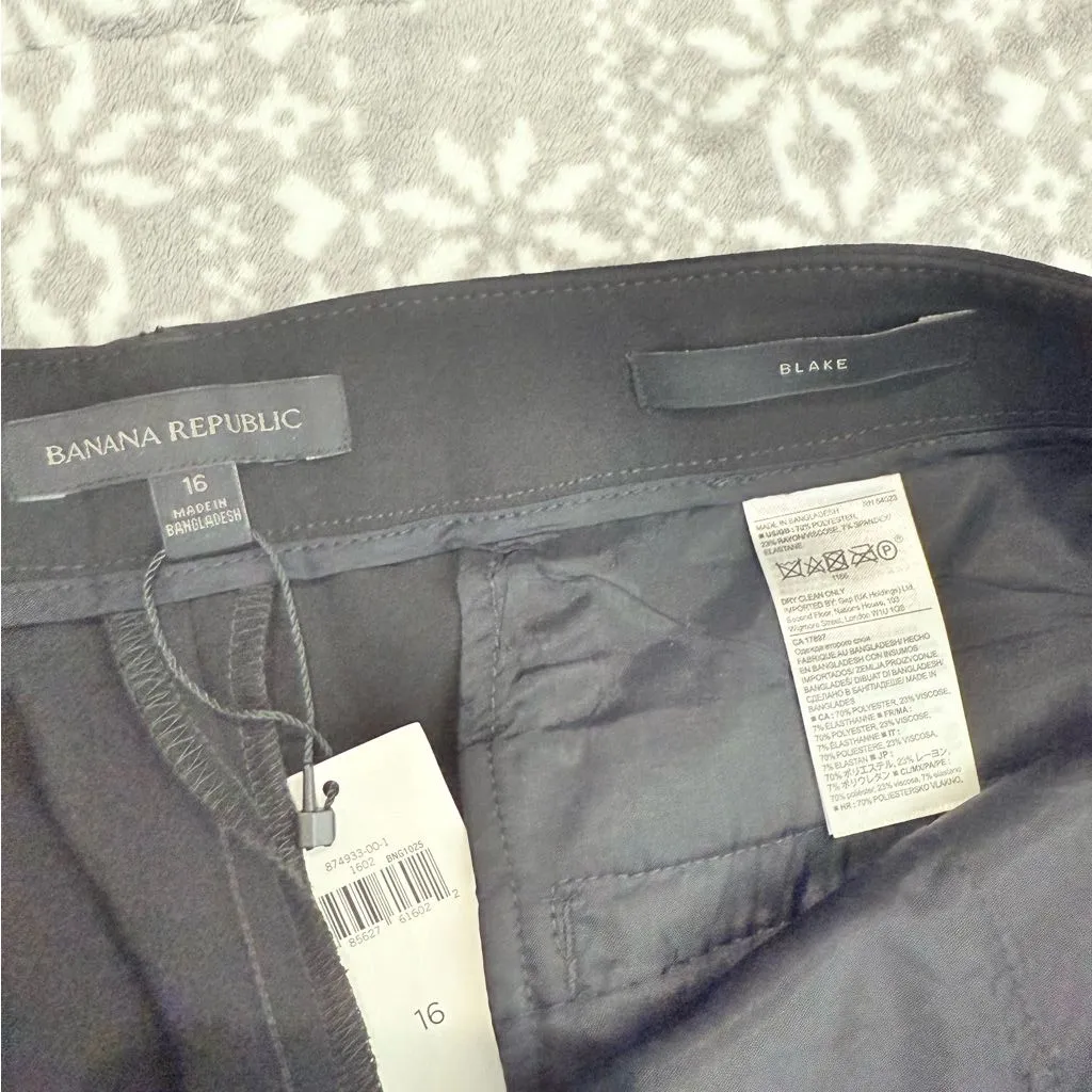 NWT Banana Republic Blake Dress Pants Black Casual Career Wear‎ Workwear Size 16 - Image 4