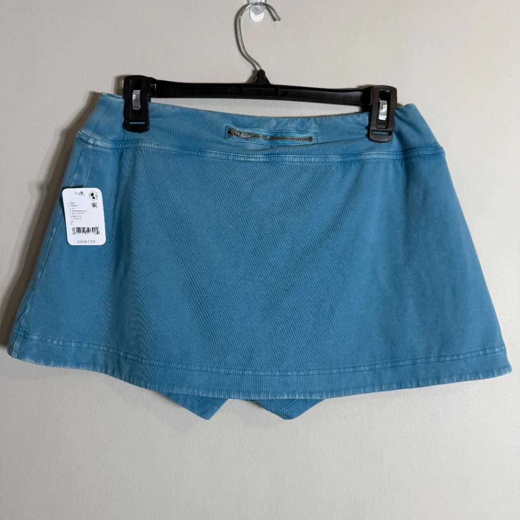 FP Movement Free People Hot Shot Mini Skort Women's Large Misty Blue Active NWT - Image 7