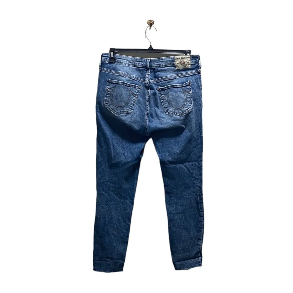 True Religion Halle High Rise Super Skinny Front Yoke Jeans Blue Size 32 Classic - Image 14