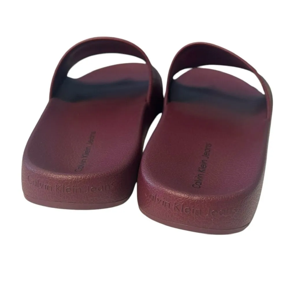 Calvin Klein Women’s Size 8‎ Jelly Slide Sandals Burgundy Wine Red Pool Beach - Image 7