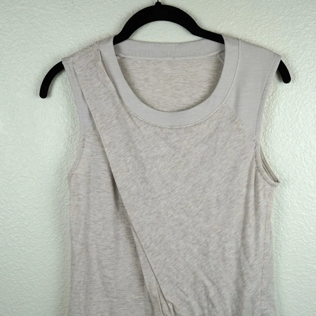 Lululemon Asymmetrical Hem Tank Top To‎ Class Tee In Heathered Dune Size S White - Image 5