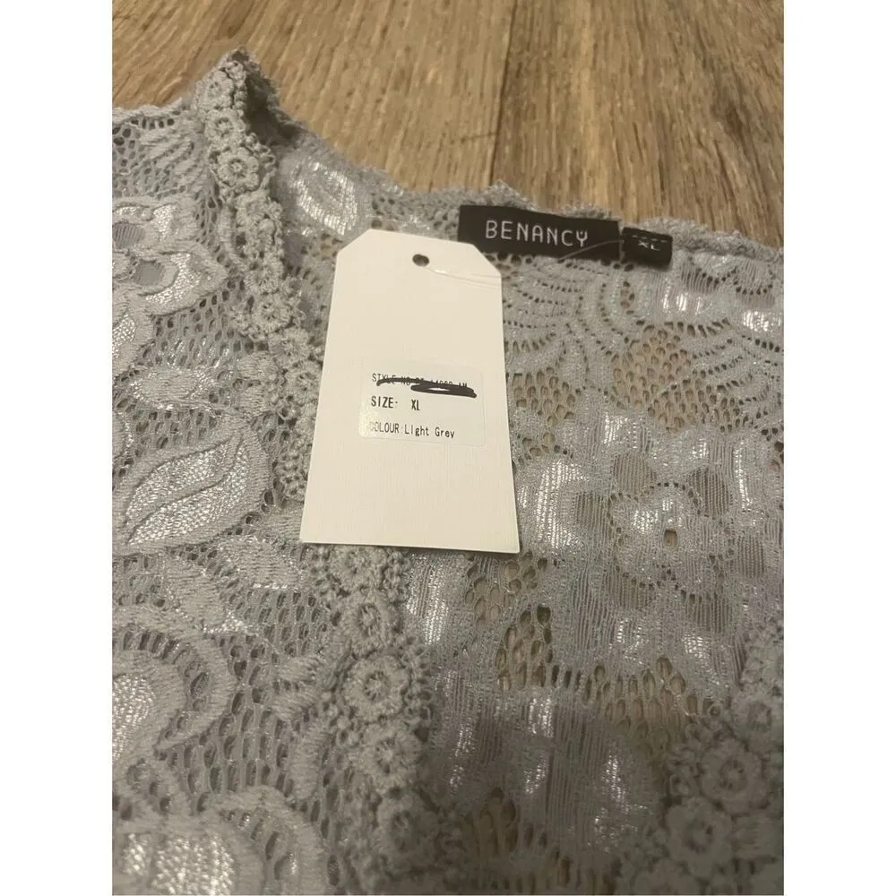 Benancy XL Grey Lacey Duster New Gray - Image 3