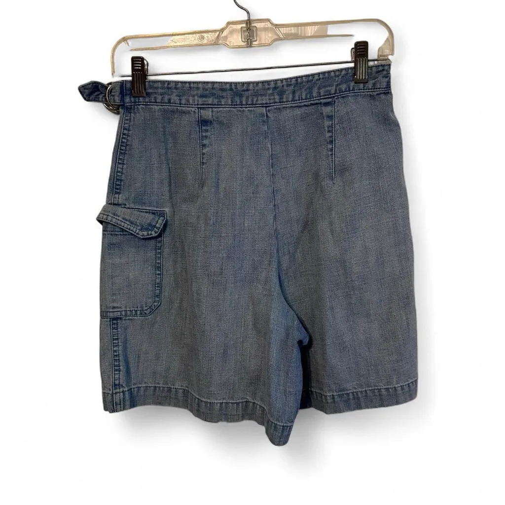 Vintage 90s Talbots Skort Skirt With Shorts Jean Denim size 4 - Image 2