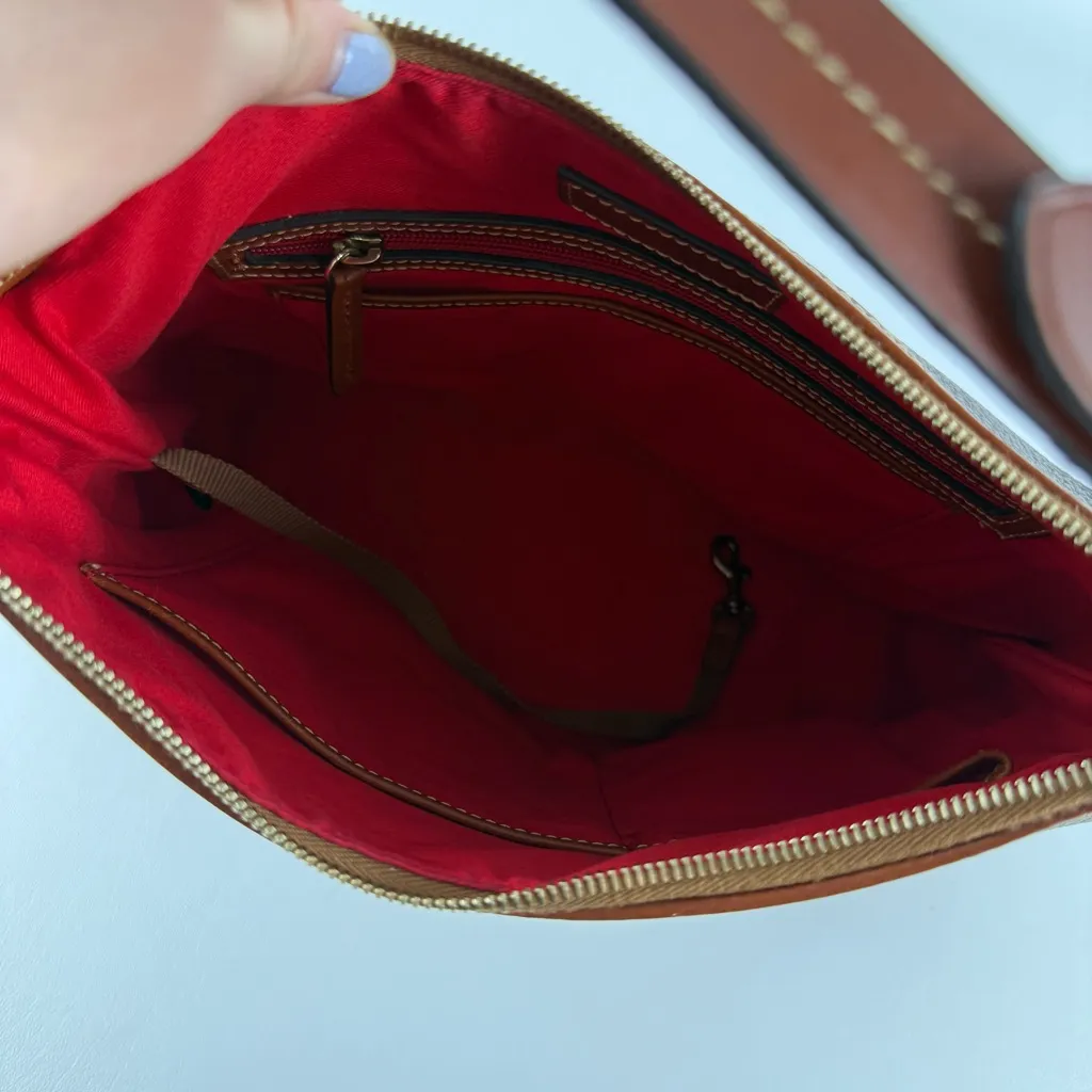 Dooney & Bourke Two-Tone Pebbled Leather Satchel Handbag - Image 14