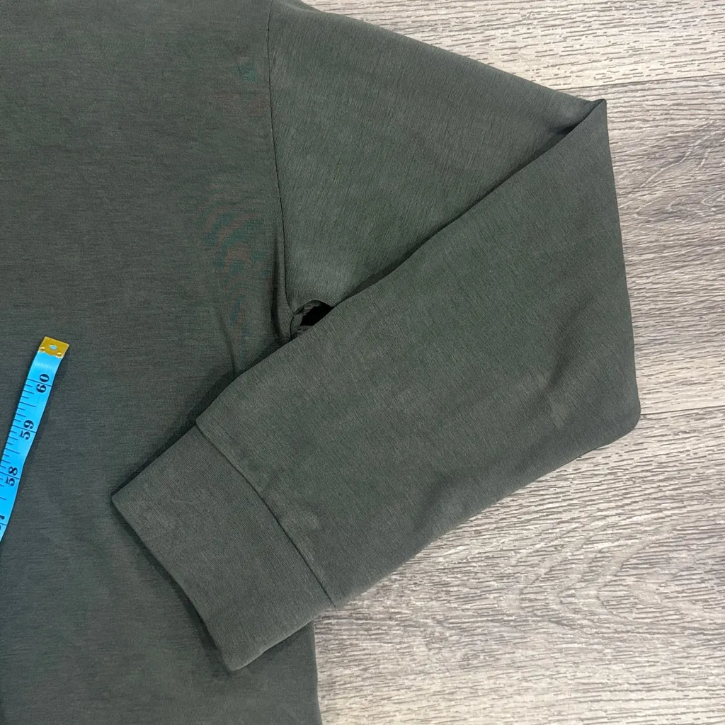 Athleta Forest Green 1/4 Zip Sweater Medium ***Flaw  Boxy Pullover - Image 5