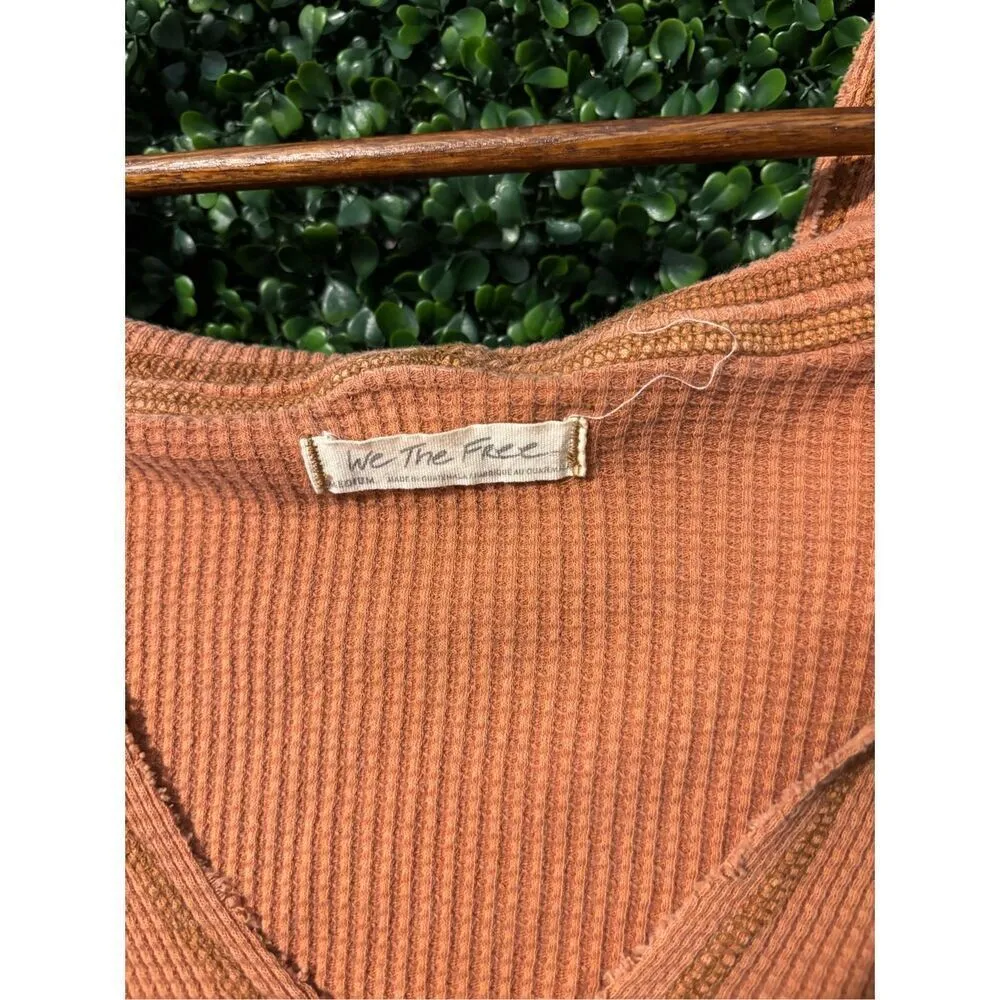 Free People Margo Thermal Long Sleeve Hoodie Sz Medium - Image 4