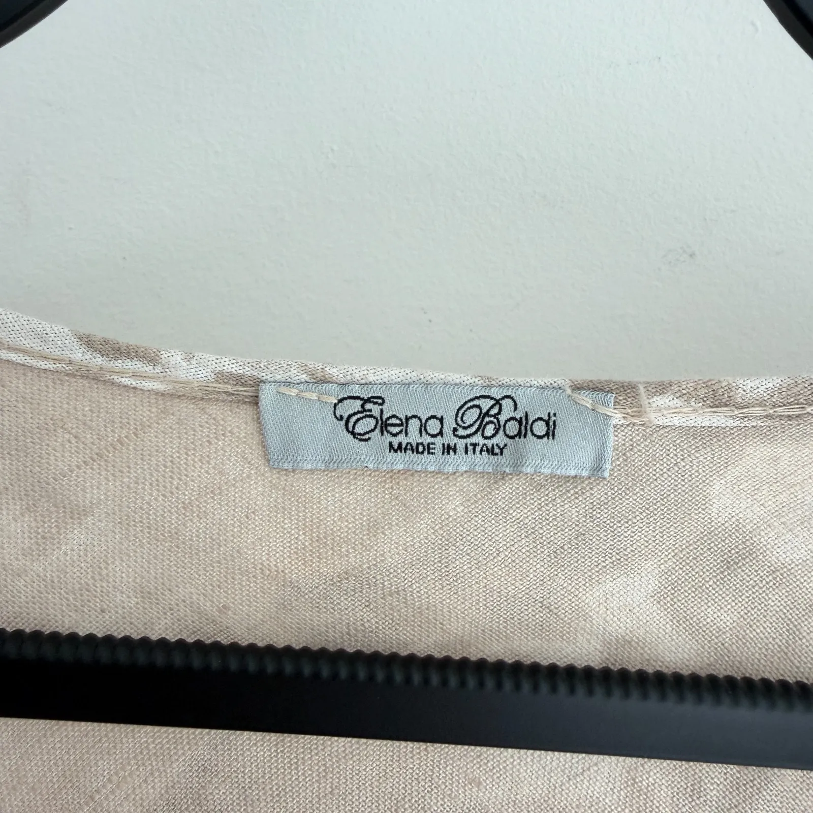 Elena Baldi 100% Linen Poncho Caftan One Size Made In Italy Lagenlook Boho Tan - Image 8