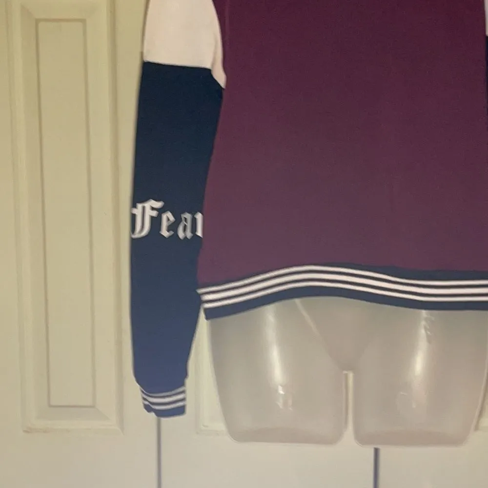 New Look Be Free Fear Less Hooded Sweatshirt Juniors Large - Image 8