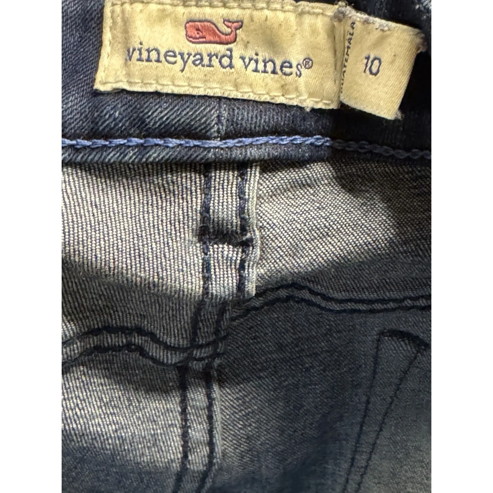 Vineyard Vines Skinny Dark Wash Mid Rise Jeans Size 10 Stretch Denim Preppy Chic - Image 7