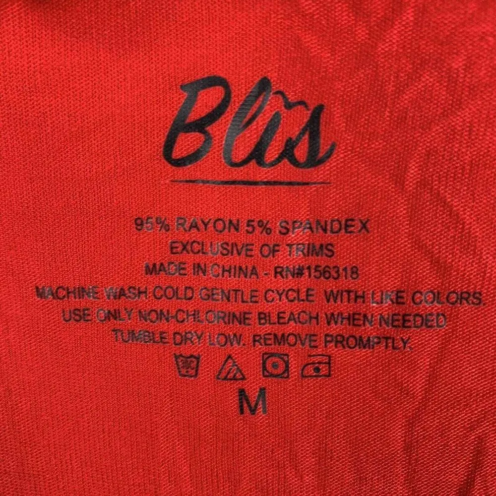 Blis Red Lace Trim Lightweight Robe Medium New - Image 4