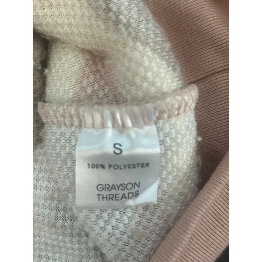 Grayson‎ Threads Teddy Fuzzy Pink Camo 1/4 Zip Sweatshirt Size Small - Image 6