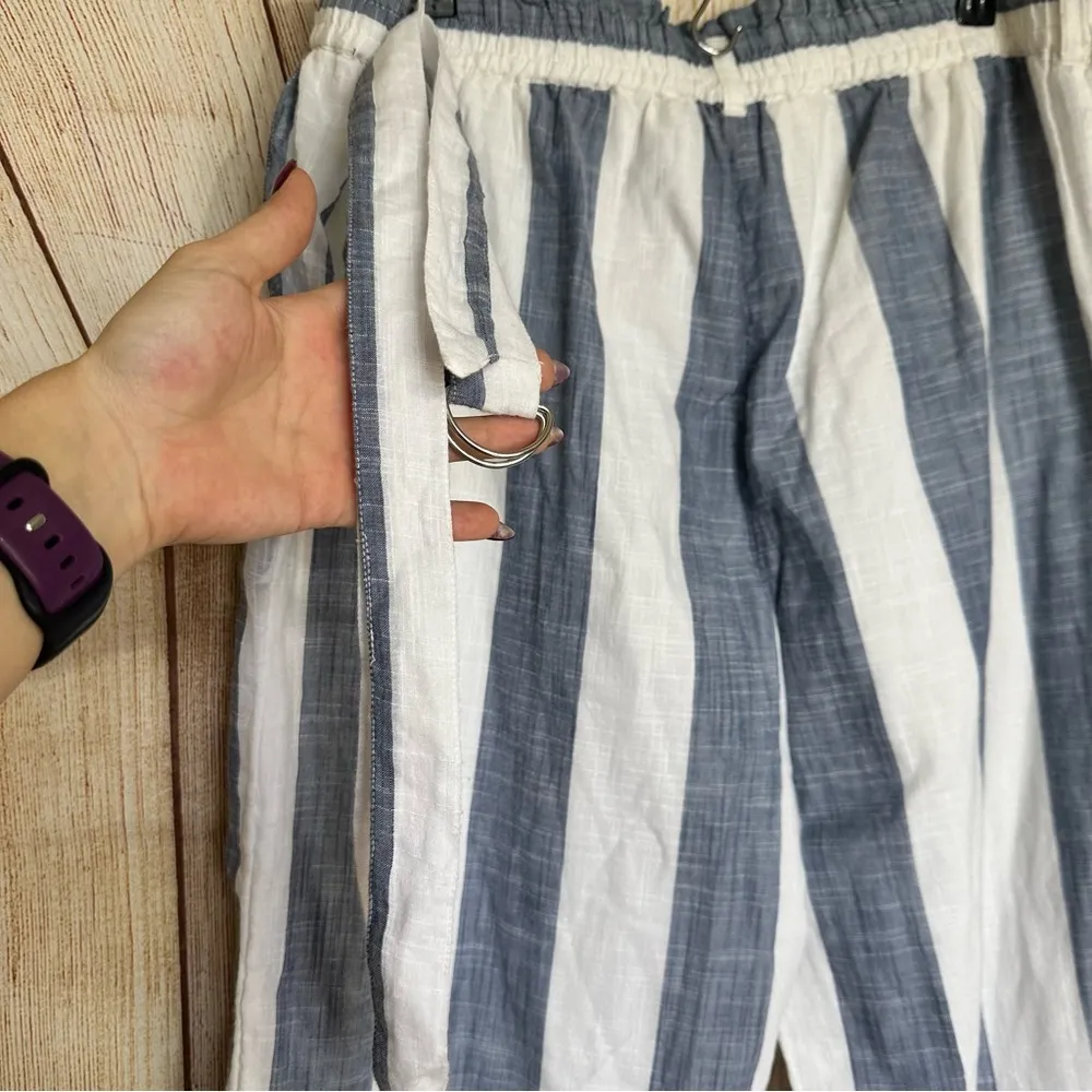 Find Blue White Stripes Flowy Pants Beach Aesthetic Size XXL - Image 3