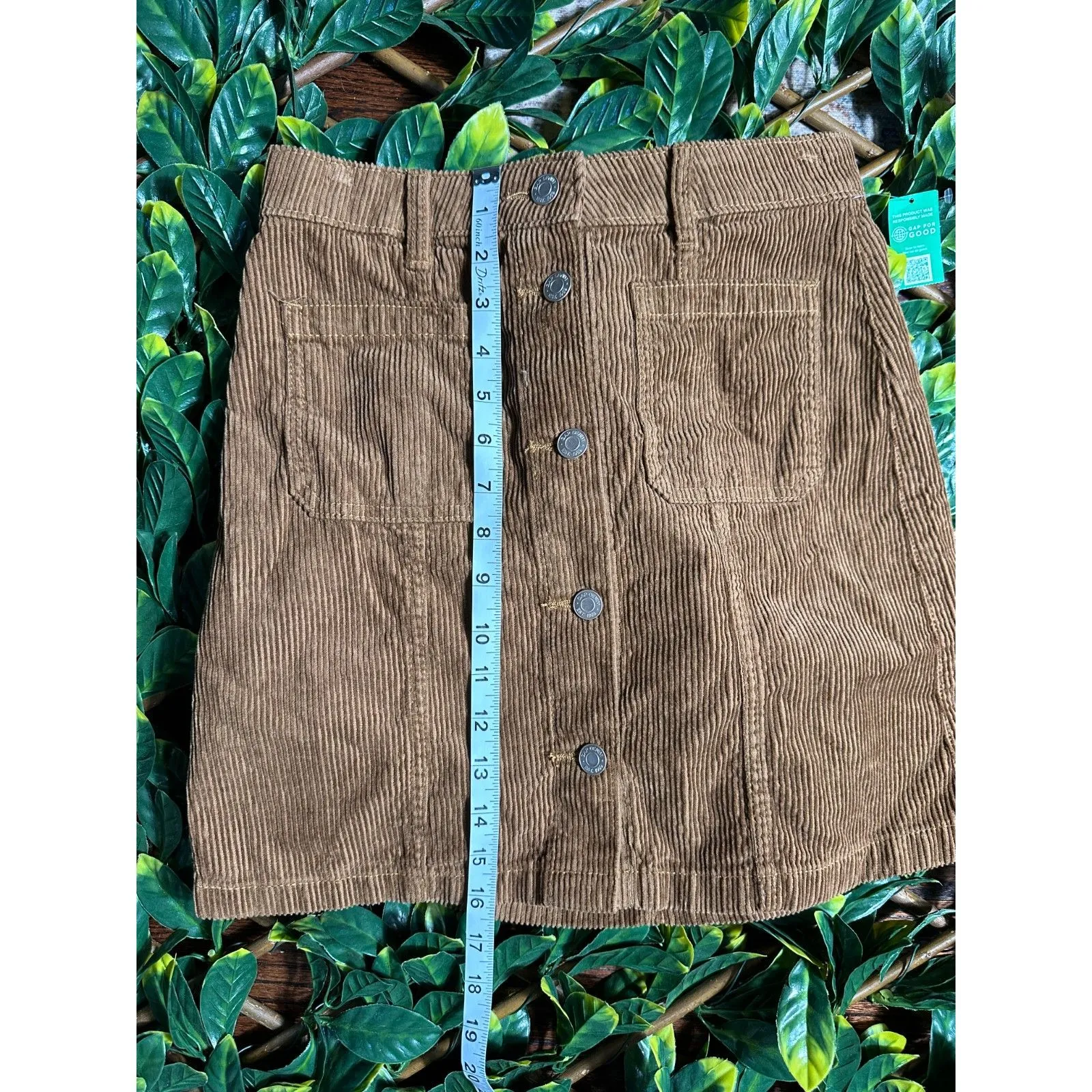Gap Denim Brown Corderoy Mini Skirt Size 00 NWT - Image 6