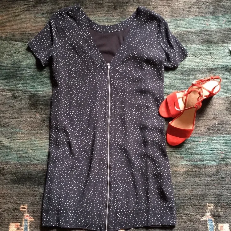 Madewell Navy Speckled Mini Dress - Image 7