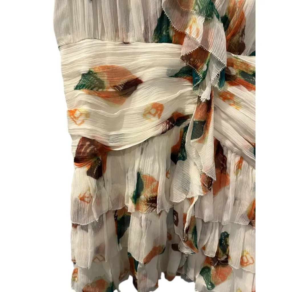 Ulla Johnson Zina Mini Dress Size Medium 100% Silk Floral Aurora Print Chiffon - Image 7