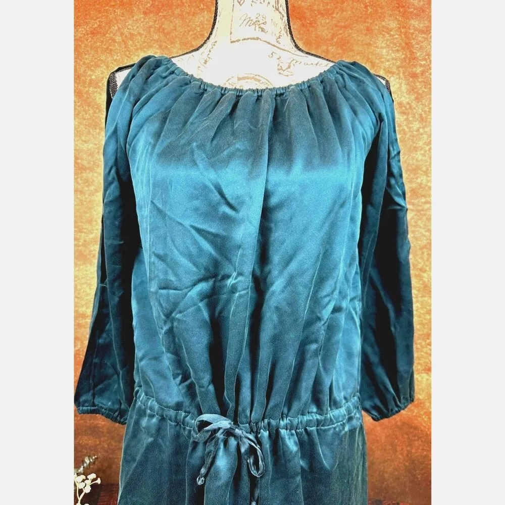 Chaser Silk Charmeuse Mini Dress - Evergreen - size M - Image 2