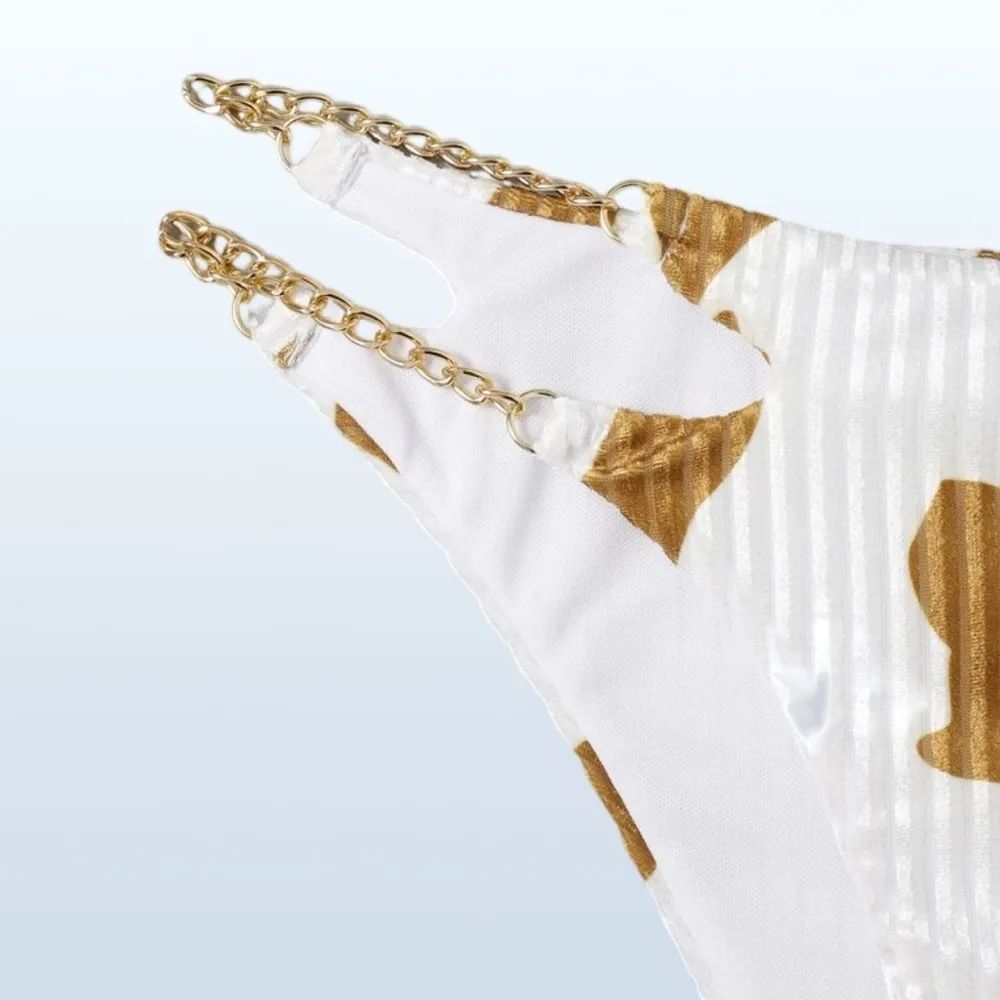 New  Cow Print Three-Piece Bikini, Size Small - Image 6