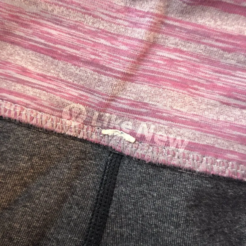 Lululemon Priiti Crop Heathered Coal / Muted Mauve Stripes Galore Gray Purple 4 - Image 4