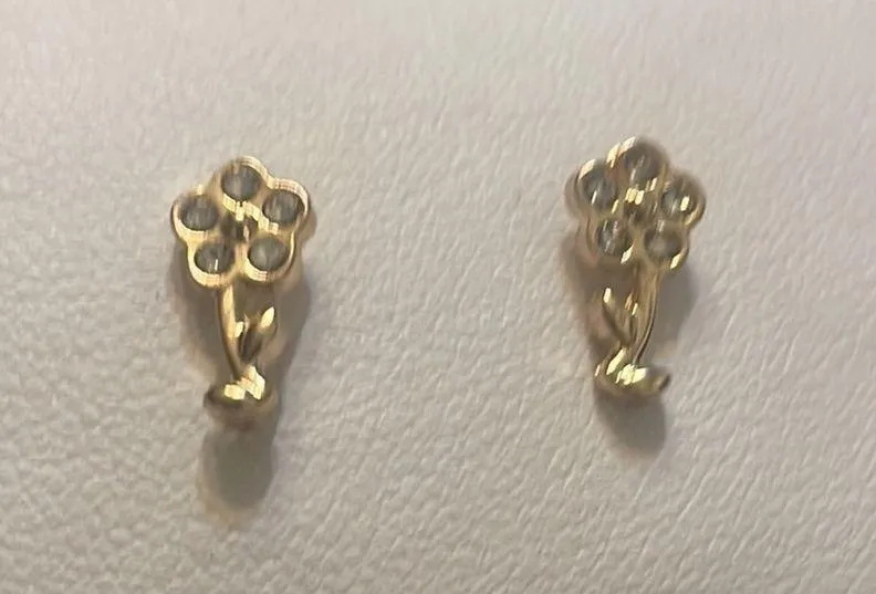 Earrings flower Gold - Image 2