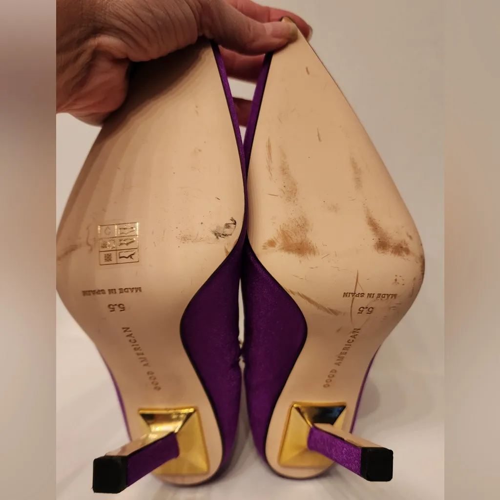 Good American High Kickstand Purple Pointed Toe Neoprene Women Booties Size 5.5 - Image 9