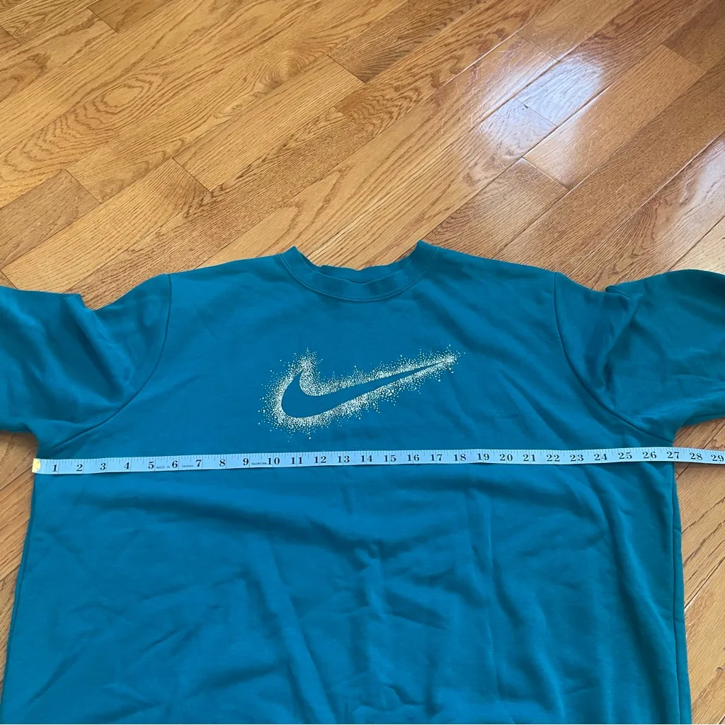 Nike Women’s Oversized Crewneck Sweatshirt XXL Blue Glitter Swoosh Fleece - Image 7