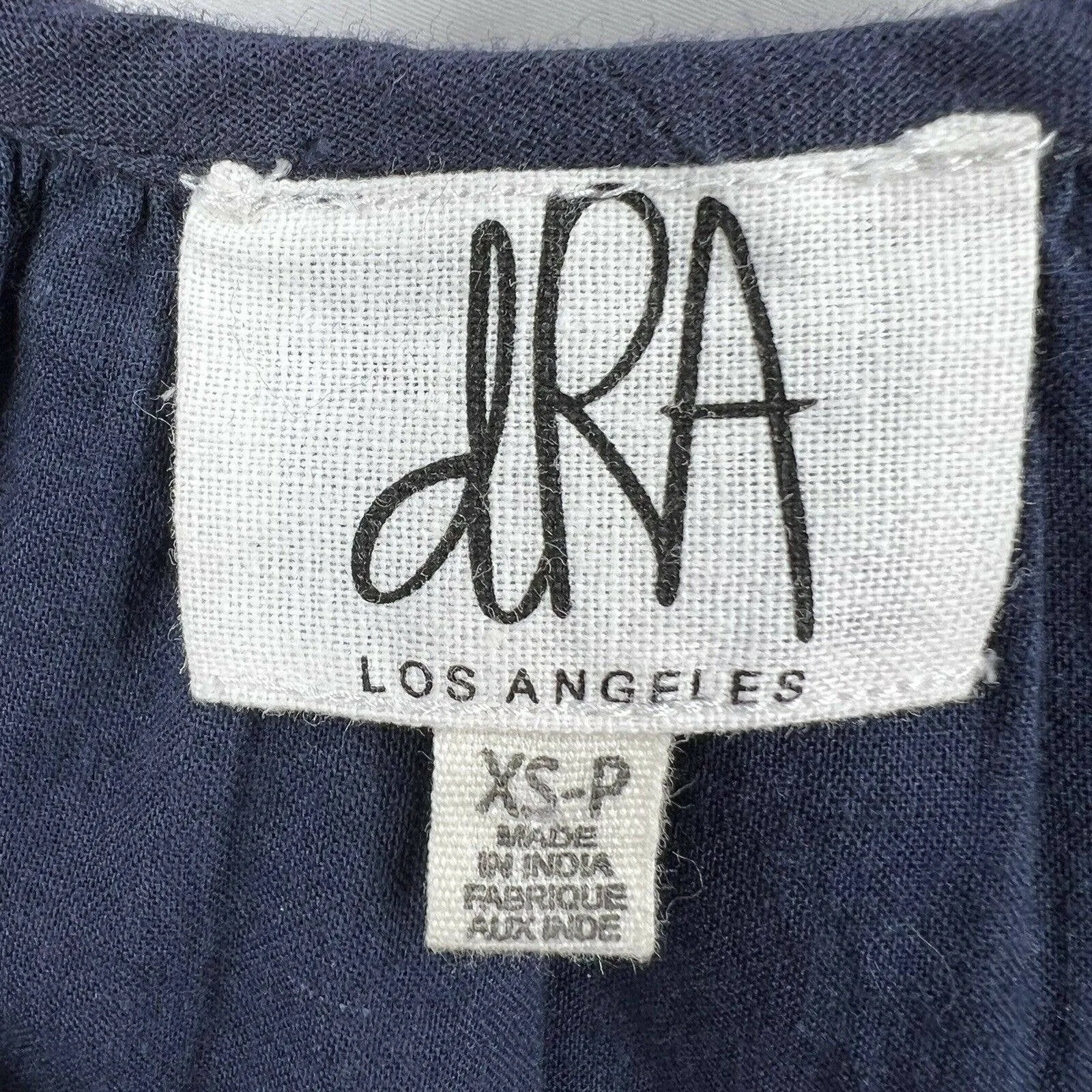 Anthropologie dRA Navy‎ Off Shoulder Eyelet Nancy Dress XS - Image 8