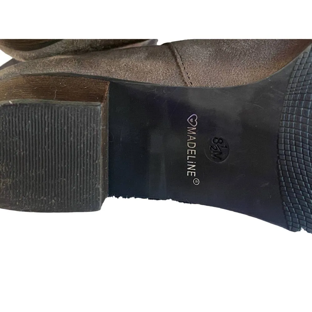 Women’s Madeline Shiloh Boots Women’s Sz 8.5 Gray Soft Faux Suede Ankle Boot Tan - Image 9