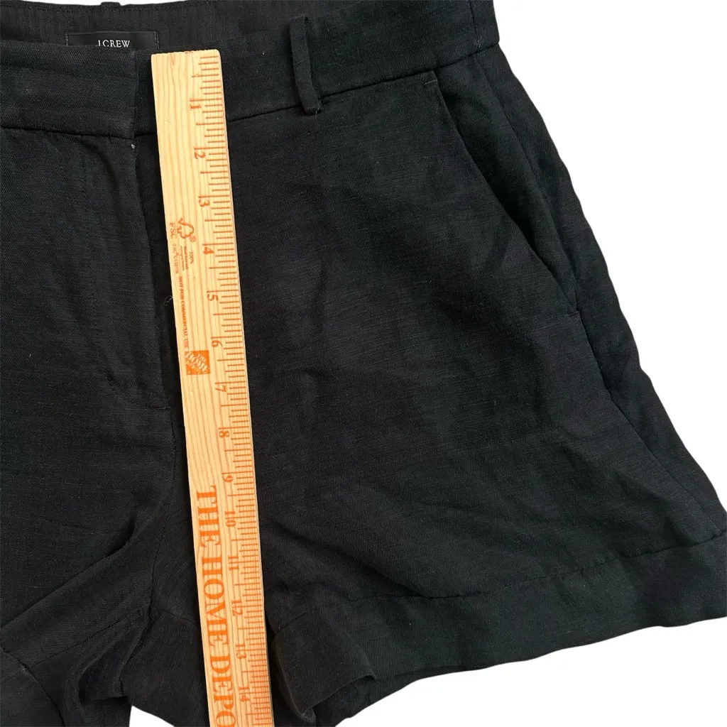 J.Crew Linen Blend Black Dress Shorts Size 8 
High Rise Summer Tailored Style - Image 3
