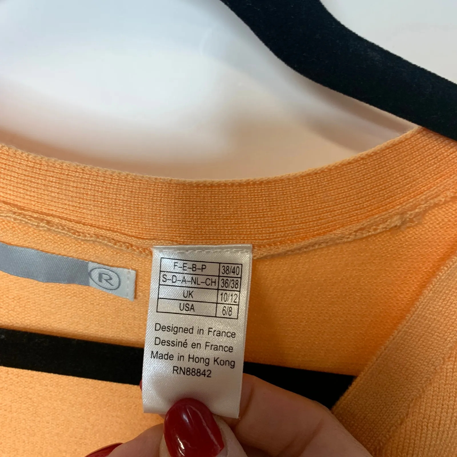 Vintage Orange Fitted Tank Shell Sz 6/8 Sweater Y2k - Image 9