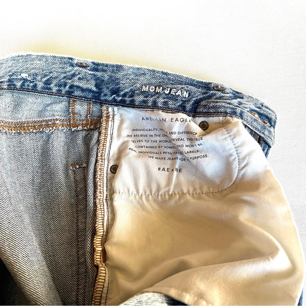 Mom Destroyed High Rise Denim Jeans - Image 10