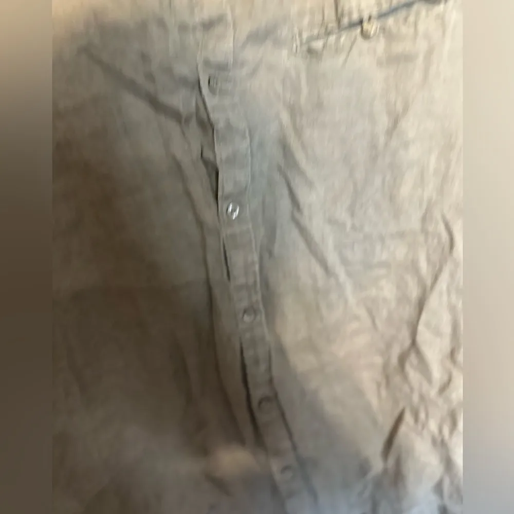 Celio Olive Button Down 100% Linen Shirt Size X - Image 6