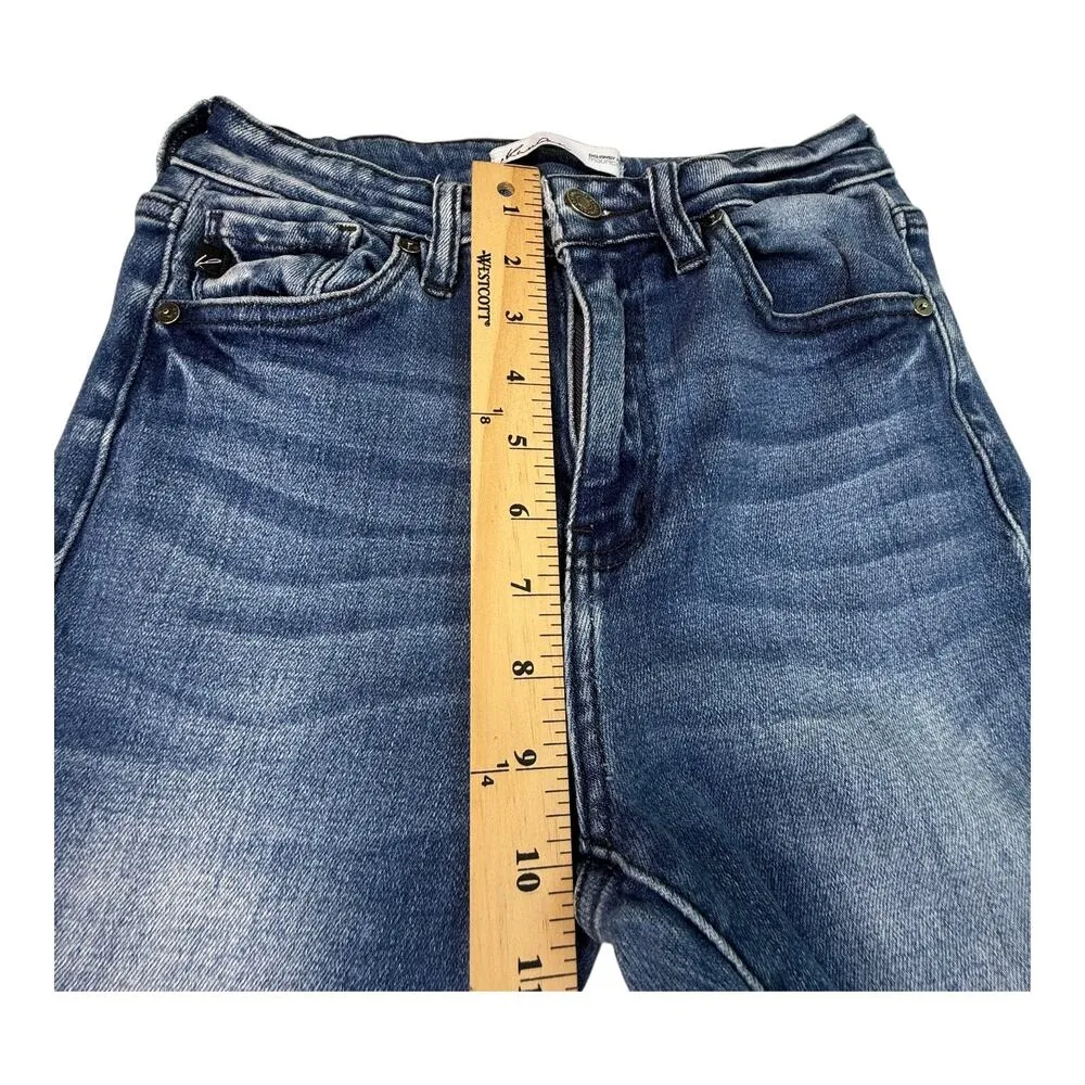 KanCan Dark Wash Skinny JEANS Women's 26 High Waisted Ripped Hem Distressed NWOT Blue - Image 10