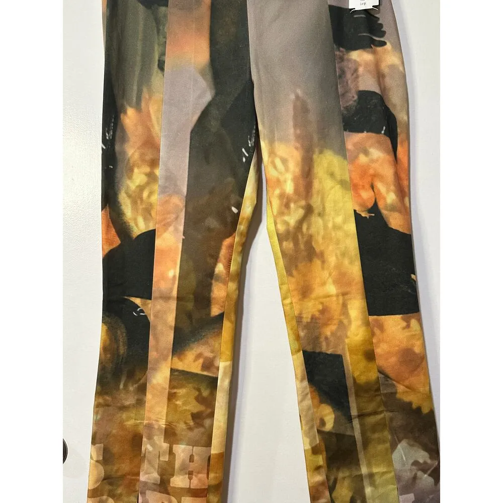 Elliss Orange Sunflower Jeans Print Multi Graphic Size Large NWT Organic Cotton - Image 4