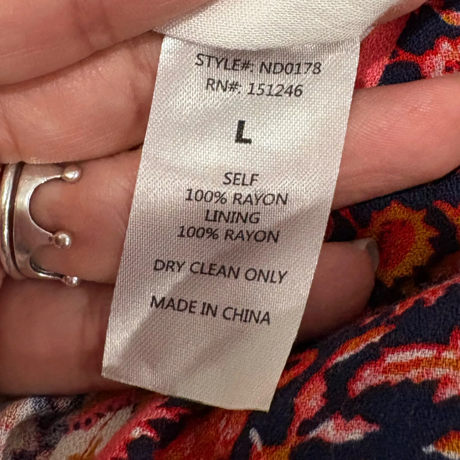 Brass & Roe Boho Long Sleeve Dress Size L Red Size L - Image 9