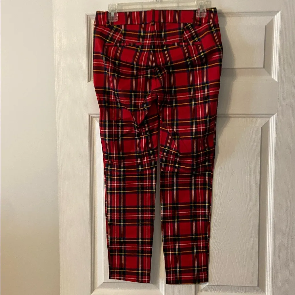 J. Crew Red Plaid Women’s Winnie Dress Pants size 2 brand new inseam 25” - Image 4