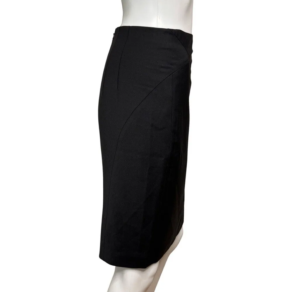Ann Taylor Skirt Womens 0 Petite Black Wool Pencil Straight Office Career Preppy - Image 2