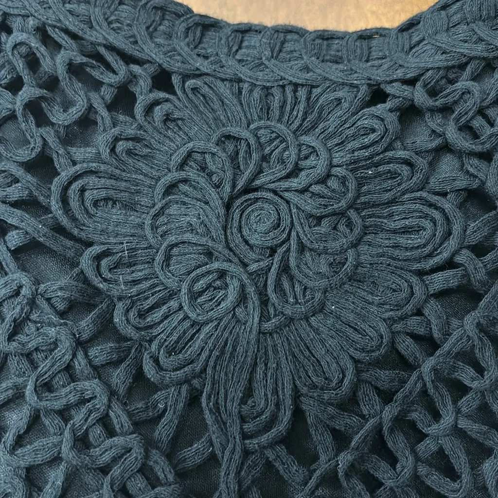 C&V Chelsea & Violet black Crochet Knit Tank Top - Image 3